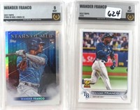 (2) Wander Franco Rookie Card graded 9 by Golden