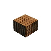Dolonm Interlocking Solid Wood Deck Tiles, Golden