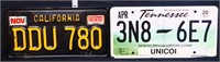 Lot of 2 license plates, TN and CA