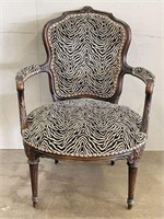 Zebra Print Upholstered Arm Chair
