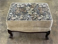 Floral Top Footed Ottoman