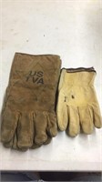 Welding gloves and leather gloves