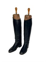 PAIR OF BLACK LEATHER RIDING BOOTS