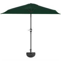 Pure Garden 9ft Half Umbrella, Hunter Green