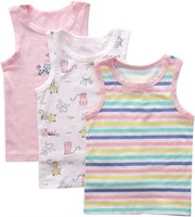 Baby Girls' Cotton Tank Tops 3-Pack T4 Multicolor