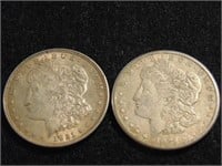 (2) Morgan Silver Dollars 1921, 1921-S