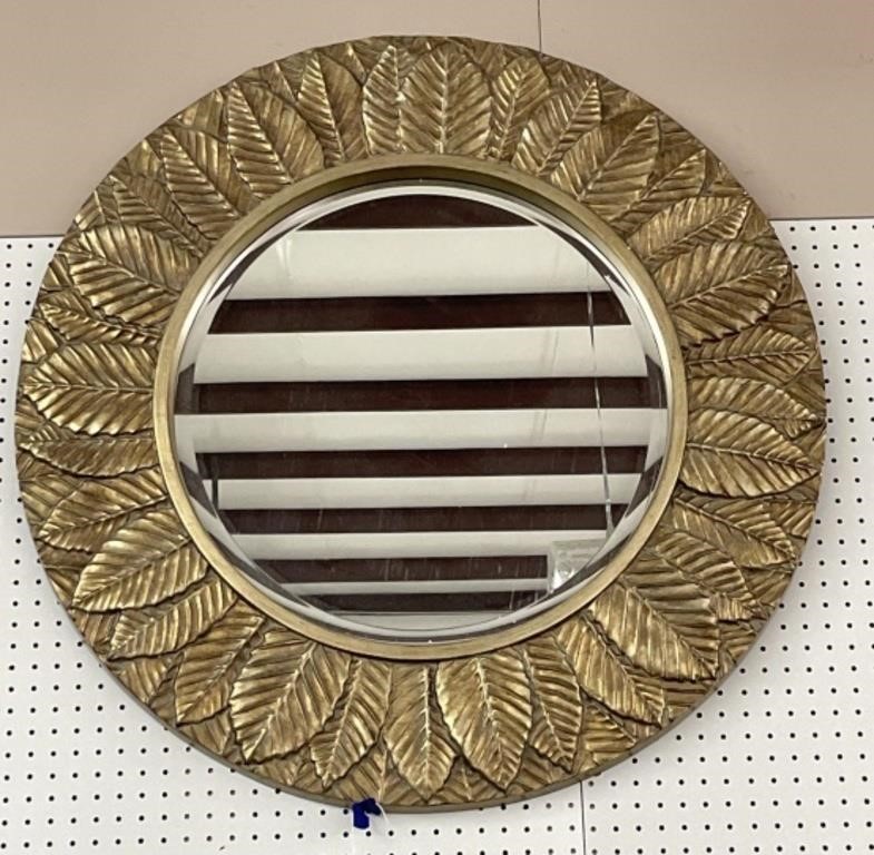 Brushed Gold Leaf Medallion Mirror by Renwil