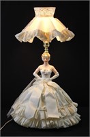 Vintage Porcelain Boudoir Dress Woman Lamp 25"