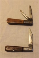 2 Russell Barlow Pocket Knives - Arched 2 Blade /