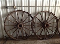 2-50" wood vintage wagon wheels