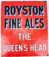 Vintage Rare Royston Fine Ales Beer Porcelain Sign