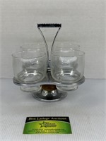 Glass cups with caddie