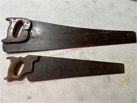 (2) Vintage Handsaws w/wooden handles