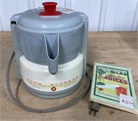 HEAVY Vintage ACME Juicer & Book. Reported