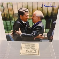 Mikhail Gorbachev Autograph Picture 8 x 10 w/ COA