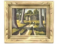 Landscape w House Signed Nicely 1934, Framed