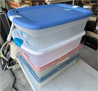 Lot of Four Low Profile Storage Totes