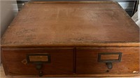 Large Vintage Wood File Box