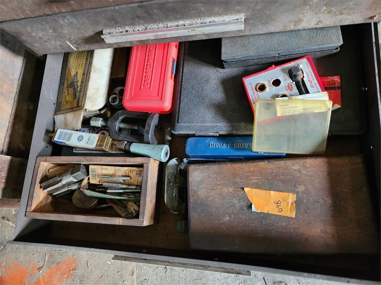 Tools drawer contents some nice tap and dies sets