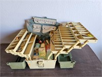 Vtg. Tiered Plano Fishing Tackle Box w/Contents