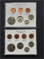 1982 BU Mint Set Mint P&D (1 case damaged)