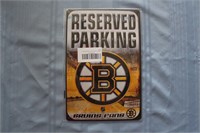 Retro Tin Sign: Reserved Parking Bruins Fans