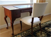 Queen Anne-Style Desk with Upholstered Chair