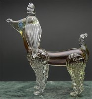 MCM Blown Glass Poodle Figure Murano Style