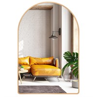 MYlovelylands 26x38 inch Gold Large Arched Mirror