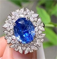 6.5 ct Cornflower Sapphire Ring