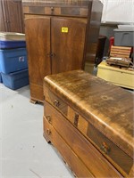 ART DECO WOODEN CABINET & CHEST OF DRAWERS