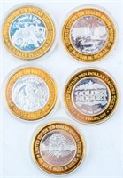 Coin 5 Silver Gaming Tokens Casino Rounds