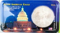 Coin 2000 American Silver Eagle BU Carded