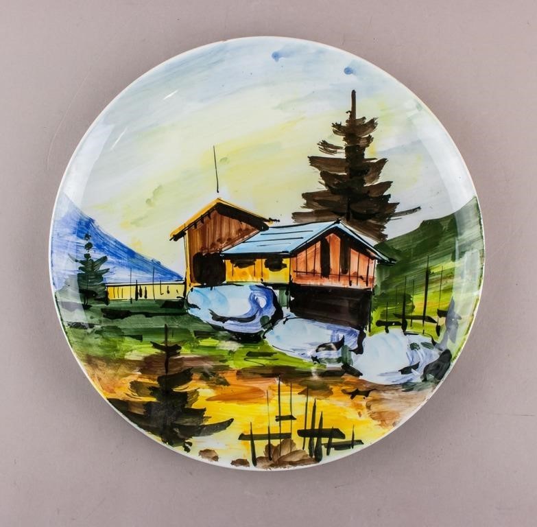 Vintage Italian Hand-painted Porcelain Plate