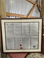 Large framed Deed 1871