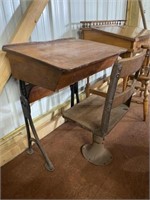 Vintage school table and chair