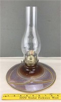 Artist Signed Art Pottery Oil Lamp