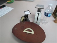 2 POSTAL SCALES, PAN, MORE