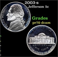 Proof 2003-s Jefferson Nickel 5c Grades GEM++ Proo