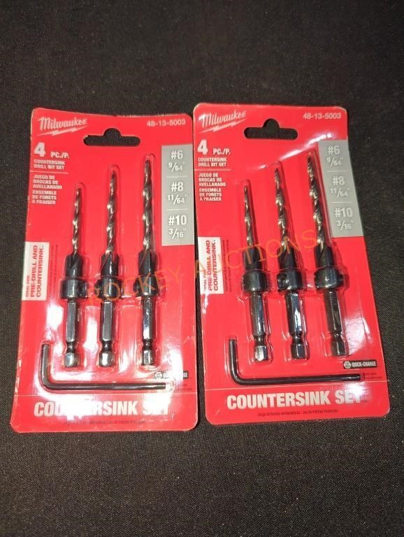 Milwaukee 2pk 4pc Countersink Drill Bit Set