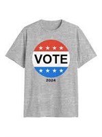 Sz M Vote 2024 Heather Grey T-shirt A25