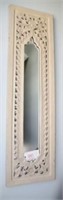 Decorative framed whitewash wall mirror 60” x18"