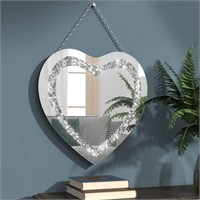 Heart Shaped Mirror 12in Crystal Crush