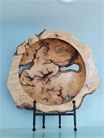 Water Oak Burl Bowl by J.T.Dunne with Stand