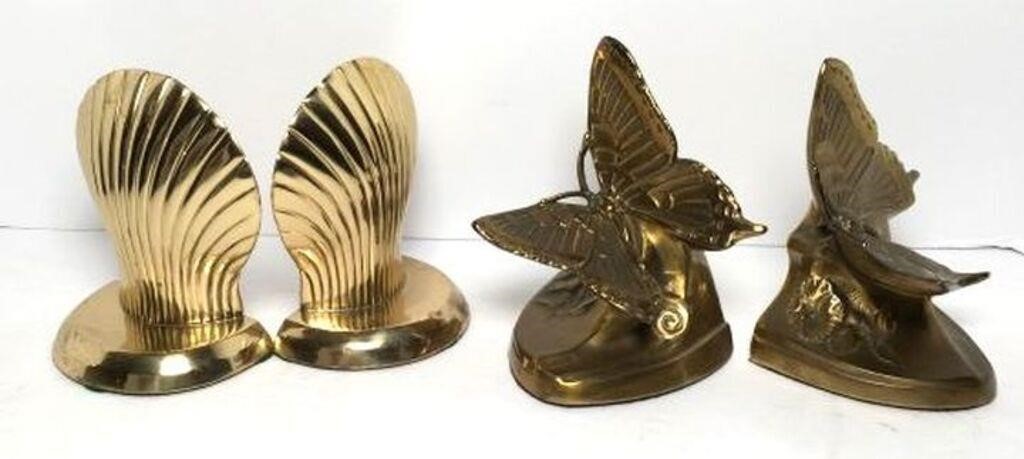 PM Craftsman Brass Butterfly Book Ends