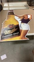 Miller Genuine Draft metal beer sign 28x41