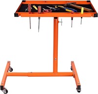 Orange Heavy-Duty Adjustable Work Table with Wheel