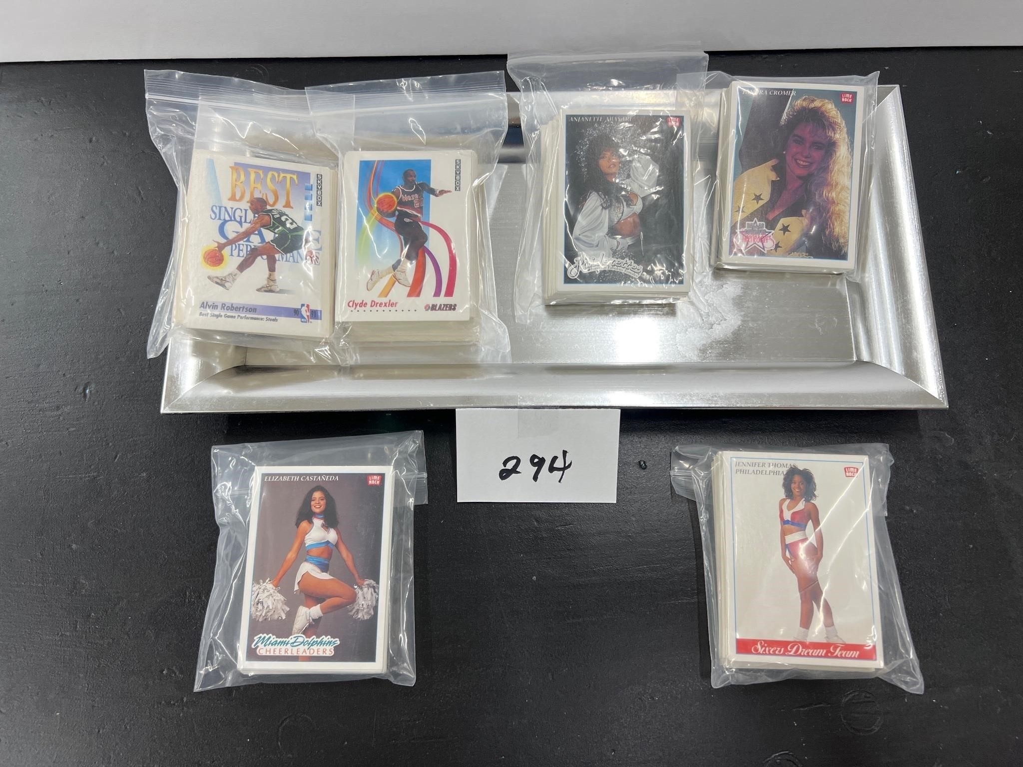 Lot of basketball and cheerleader cards