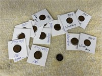 (16) Lincoln Pennies 1940-1949