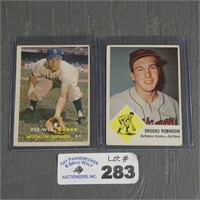 1957 Topps Reese & 1963 Fleer B Robinson Cards